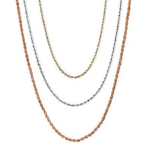 Macy's 18 22 Diamond Cut Rope Chain Necklace 2 1 2mm In 14k Gold White Gold Or Rose Gold