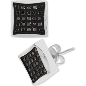 Macy's Diamond Square Cluster Stud Earrings (1/4 ct. t.w.) - Stainless Steel