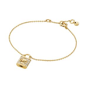 Michael Kors Pave Lock Delicate Line Bracelet - Gold