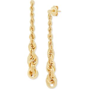 Italian Gold Graduated Rope Linear Earrings in 14k Gold, 1 1/2 inch - Yellow Gold