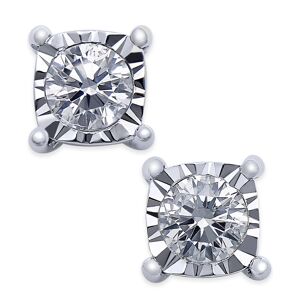 TruMiracle Square Diamond Stud Earrings (1/4 ct. t.w.) in 14k White Gold