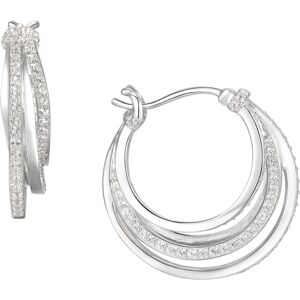 Macy's 1/2 ct. t.w. Round Shape Diamond Hoop Earring in Sterling Silver - Sterling Silver