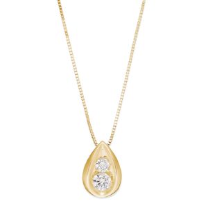 Macy's Diamond Teardrop Pendant Necklace in 14k Yellow or White Gold (1/4 ct. t.w.) - Yellow Gold