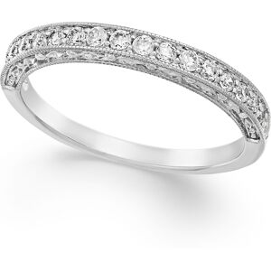 Macy's Diamond Milgrain Band (1/4 ct. t.w.) in 14k Gold or 14k White Gold - White Gold