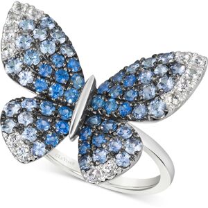 Le Vian Denim Ombre (1-3/4 ct. t.w.) & White Sapphire (1/3 ct. t.w.) Butterfly Ring in 14k White Gold - White Gold