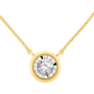 Macy's Diamond Miracle Plate Bezel Pendant Necklace (1/2 ct. t.w.) in 14k Gold, 16