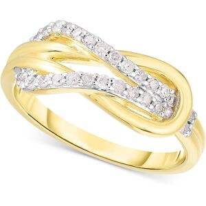 Macy's Diamond Interlocking Loop Ring (1/4 ct. t.w.) in 14k Gold-Plated Sterling Silver - Gold-Plated Sterling Silver