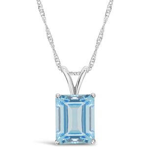 Macy's Topaz (4-1/4 ct. t.w.) Pendant Necklace in 14K White Gold - Blue Topaz