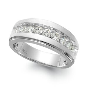 Macy's Men's Nine-Stone Diamond Ring in 10k White Gold (1/4 ct. t.w.)
