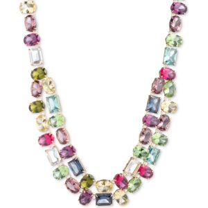 Ralph Lauren Lauren Ralph Lauren Gold-Tone Multicolor Stone Two-Row Collar Necklace, 16