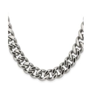 Chisel Stainless Steel 13.75mm Curb Chain Necklace - Silver