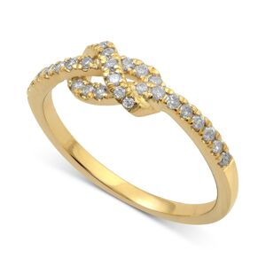 Macy's Diamond Knot Band (1/4 ct. t.w.) in 14k Rose, Yellow or White Gold - Yellow Gold