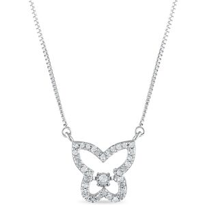 Macy's Diamond Pendant Necklace (1/4 ct. t.w.) in Sterling Silver - Sterling Silver