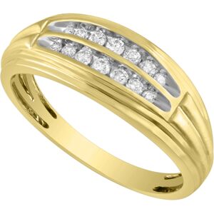 Macy's Men's Diamond (1/4 ct. t.w.) Ring in 10K White or Yellow Gold - Yellow