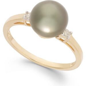 Macy's Tahitian Pearl (8mm) and Diamond Accent Ring in 14k Gold