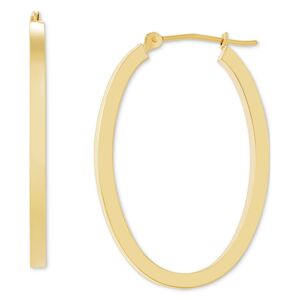 Macy's Polished Oval Flat-Edge Tube Earrings in 10k Gold, 1-1/5