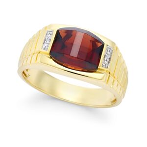 Macy's Men's Garnet (4-1/3 ct. t.w.) and Diamond Accent Ring in 10k Gold - Yellow Gold