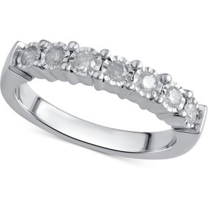 Macy's Diamond Band (1/4 ct. t.w.) in Sterling Silver or 14k Gold over Sterling Silver - Sterling Silver