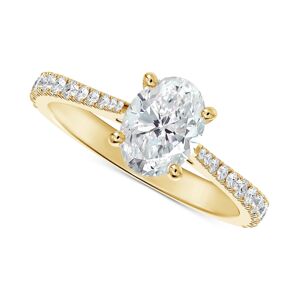 De Beers Forevermark Portfolio by De Beers Forevermark Diamond Oval-Cut Solitaire Tapered Pave Engagement Ring (1-1/10 ct. t.w.) in 14k Gold - Yellow Gold