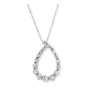 Macy's Diamond Graduated Teardrop Pendant Necklace (7/8 ct. t.w.) in 14k White Gold, 16