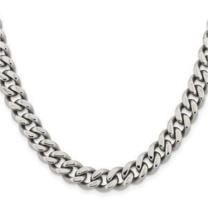 Chisel Stainless Steel 9.5mm Curb Chain Necklace - Silver