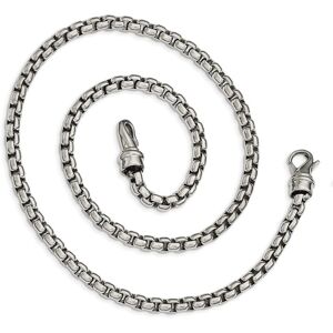 Chisel Stainless Steel Polished 24 inch Rounded Box Chain Necklace - Silver