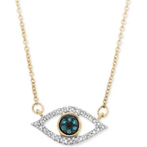 Wrapped Diamond Evil-Eye Pendant Necklace (1/6 ct. t.w.) in 10K Yellow or White gold., Created for Macy's - Yellow Gold