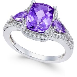 Macy's Amethyst (1-3/4 ct. t.w.) and White Topaz (1/4 ct. t.w.) Ring in Sterling Silver - Purple