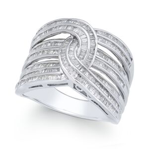 Macy's Diamond Baguette Interwoven Statement Ring (1 ct. t.w.) in Sterling Silver (Also available in Gold-Plated Silver or Rose Gold-Plated Sterling Silver)