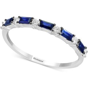 Effy Collection Effy Sapphire (1/3 ct. t.w.) & Diamond (1/8 ct. t.w.) Stacking Ring in 14k White Gold (Also Available in Emerald) - White Gold Sapphire