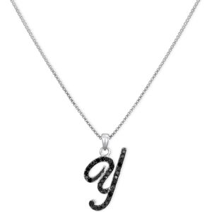 Macy's Sterling Silver Necklace, Black Diamond