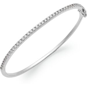 Arabella Sterling Silver Cubic Zirconia Bangle Bracelet (1-3/4 ct. t.w.) (Also available in 14k Gold over Sterling Silver) - Silver