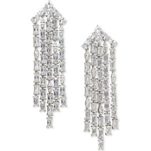 Kate Spade New York Crystal Fringe Statement Earrings - Clear/silv