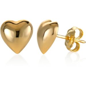 Macy's Dimensional Heart Stud Earrings in 10k Gold - Yellow Gold