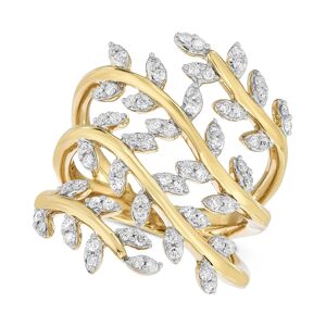 Macy's Diamond Leaf Ring (1/2 ct. t.w.) in 14k Gold-Plated Sterling Silver - Gold