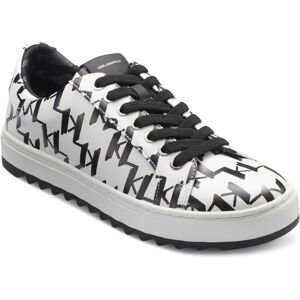 Karl Lagerfeld Men's Allover Logo Lace Up Low Top Sneaker - White