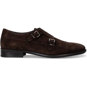 by Hugo Boss Men's Colby Double Monk Strap Suede Dress Shoes - Dark Brown