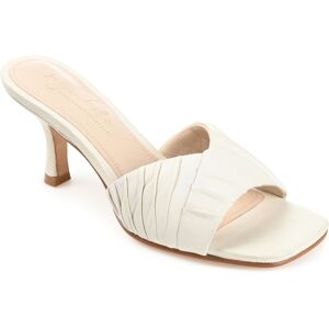 Journee Signature Women's Juliette Leather Open Toe Dress Sandals - Bone