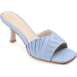 Journee Signature Women's Juliette Leather Open Toe Dress Sandals - Blue