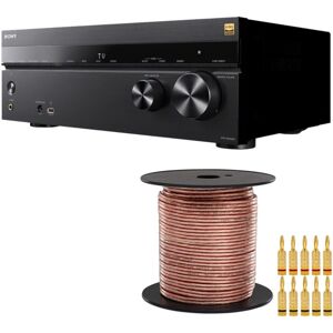 Sony Str-AN1000 7.2 Channel 8K Av Receiver With Speaker Accessory Kit Bundle - Black