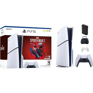 Sony - PlayStation 5 Console Slim - Marvel's Spider-Man 2 Bundle (Full Game Download Included) Bundle With Accessories - White