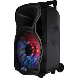 beFree Sound 12 Inch 2500 Watt Bluetooth Rechargeable Portable Party Pa Speaker with Illuminating Lights and microphone - Black