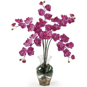 Nearly Natural Phalaenopsis Liquid Illusion Silk Flower Arrangement - Dark Pink