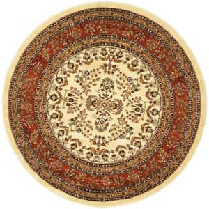 Safavieh Lyndhurst LNH331 Ivory and Rust 8' x 8' Round Area Rug - White Grou