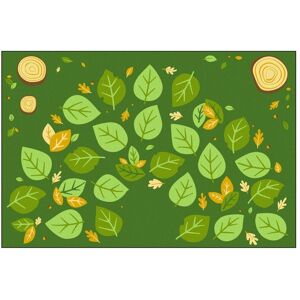 Flagship Carpets Falling Leaves 6' x 9' Carpet - Green