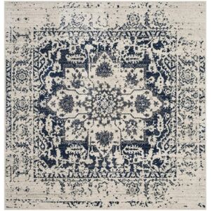 Safavieh Madison MAD603D Cream and Navy 9' x 9' Square Area Rug - Cream