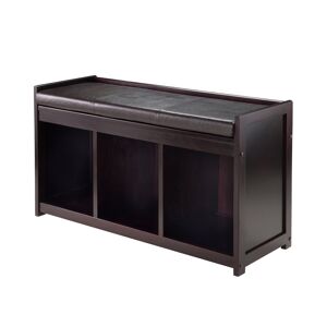 Winsome Addison 2-Piece Storage Bench with Cushion Seat - Dark Brown