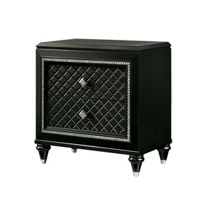 Furniture Of America Braylene Glam Diamond-Patterned Nightstand - Black