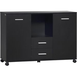 Vinsetto Office/Home File & Scanner Storage Cabinet w/ 2 Cabinets, Black - Black