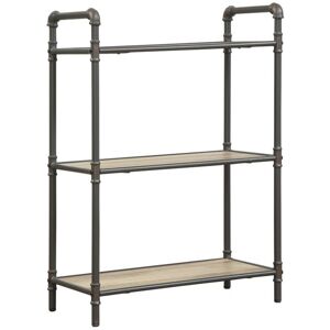 Simplie Fun Itzel Bookshelf in Oak & Sandy Gray - Black